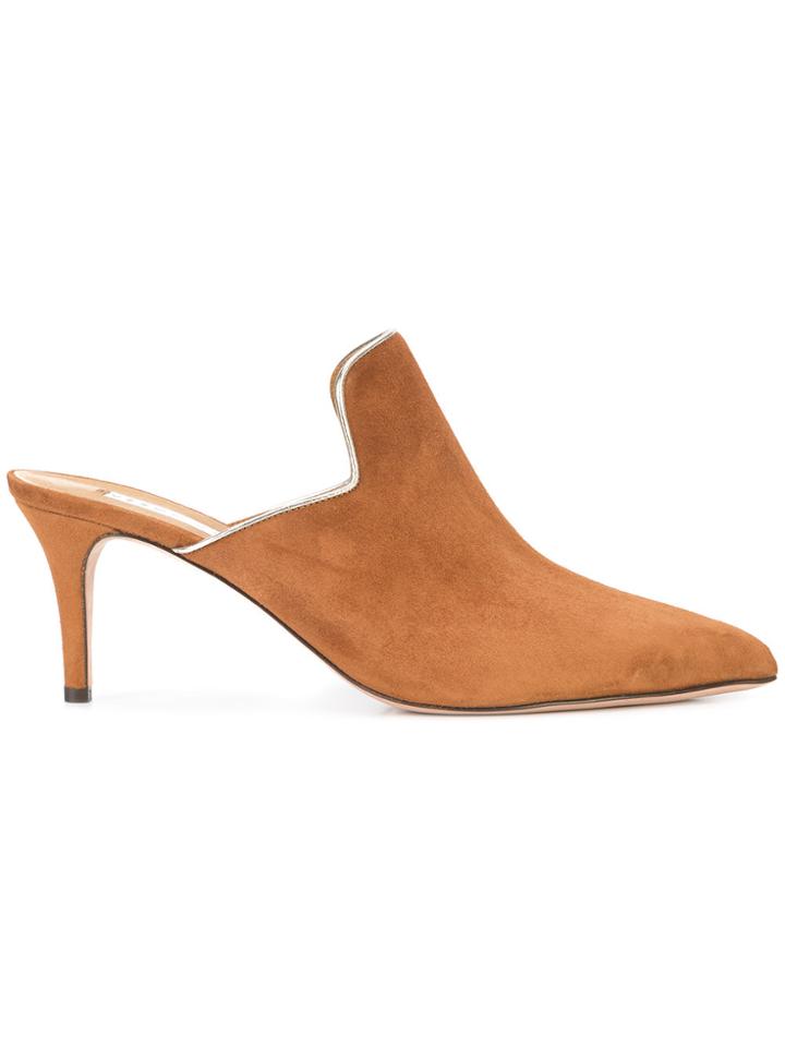 Veronica Beard Pointed Heel Mules - Brown