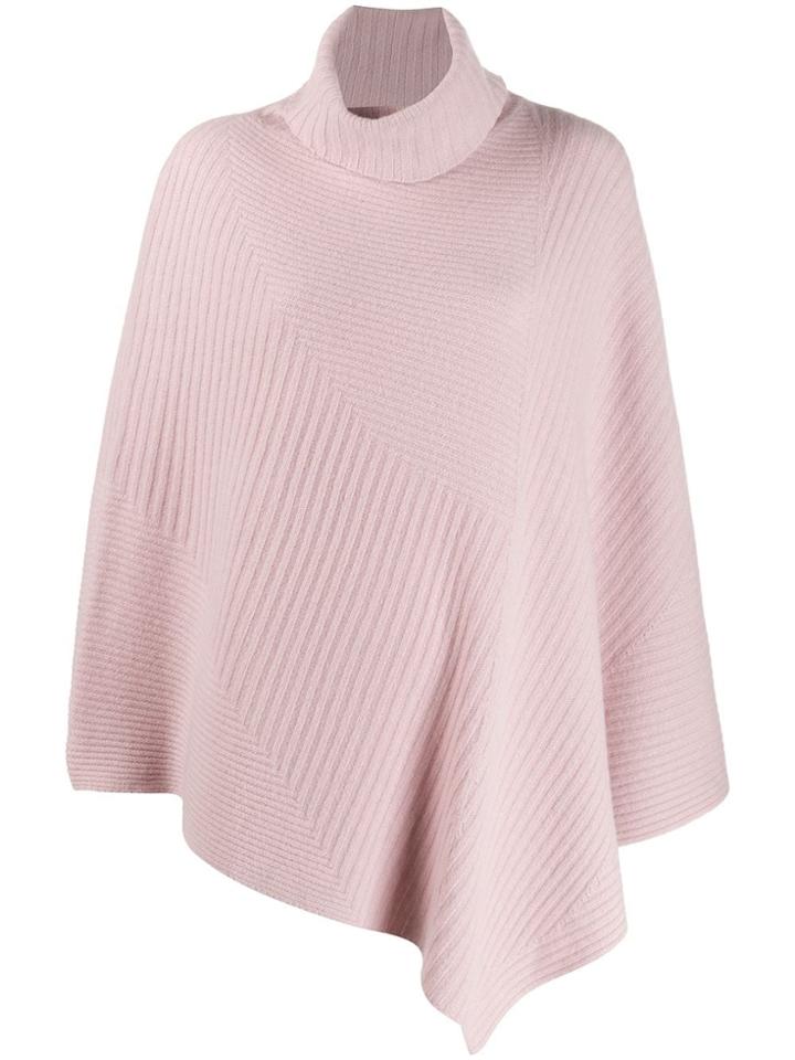 Pringle Of Scotland Short-length Ribbed Poncho - Pink