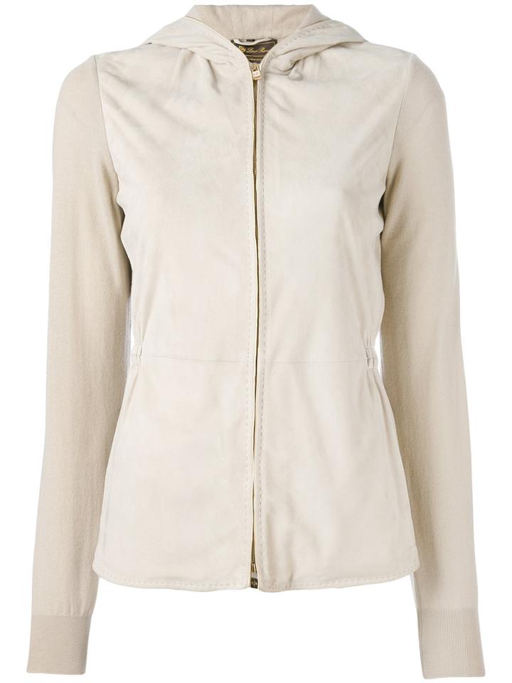 Loro Piana - Bomber Gwyneth Jacket - Women - Leather/cashmere - 46, Nude/neutrals, Leather/cashmere