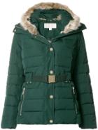 Michael Michael Kors Padded Faux Fur Collar Jacket - Green