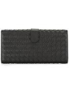 Bottega Veneta Woven Effect Flat Wallet - Black