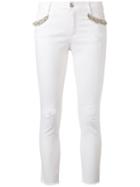 Ermanno Scervino Embellished Skinny Jeans, Women's, Size: 44, Red, Cotton/spandex/elastane/glass/polyester