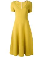 P.a.r.o.s.h. V-neck Short Sleeved Dress, Women's, Size: Large, Yellow/orange, Polyamide/spandex/elastane/wool