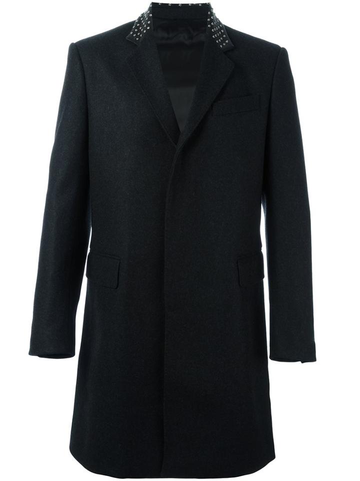 Les Hommes Long Studded Collar Coat