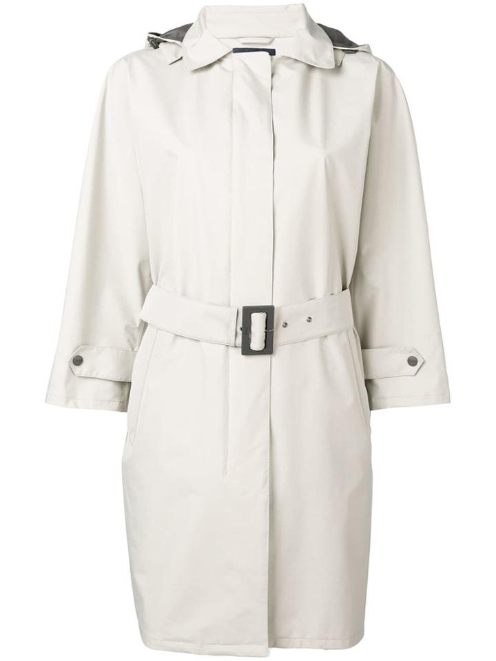 Herno Belted Hooded Coat - Neutrals