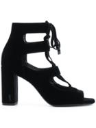 Saint Laurent Loulou 95 Lace-up Sandals - Black