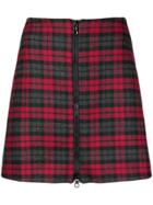 Ultràchic Checked Zip Front Skirt - Red