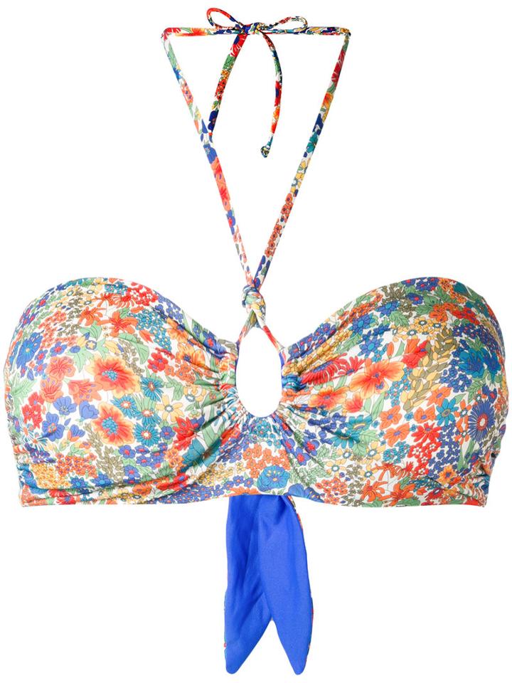Mc2 Saint Barth - Nancy Bikini Top - Women - Polyamide/spandex/elastane - L, Blue, Polyamide/spandex/elastane
