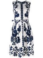 Samantha Sung - Flared Sleeveless Dress - Women - Cotton/spandex/elastane - 2, Women's, White, Cotton/spandex/elastane