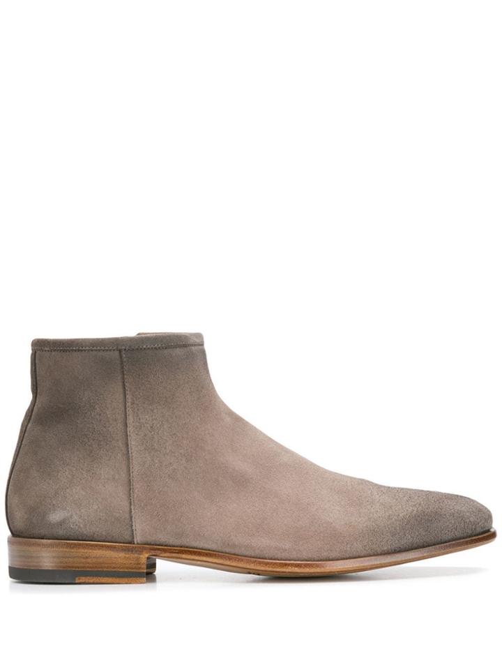 Santoni Side Zip Ankle Boots - Grey