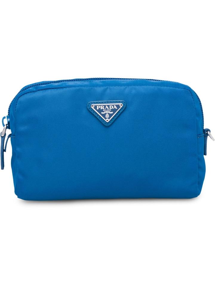 Prada Logo Pouch - Blue