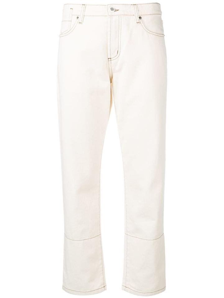 Marni Contrast Stitched Panel Jeans - White