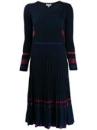 Kenzo Pleated Rib Knit Dress - Blue