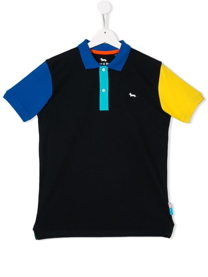 Harmont & Blaine Junior Colour Block Polo Shirt - Blue