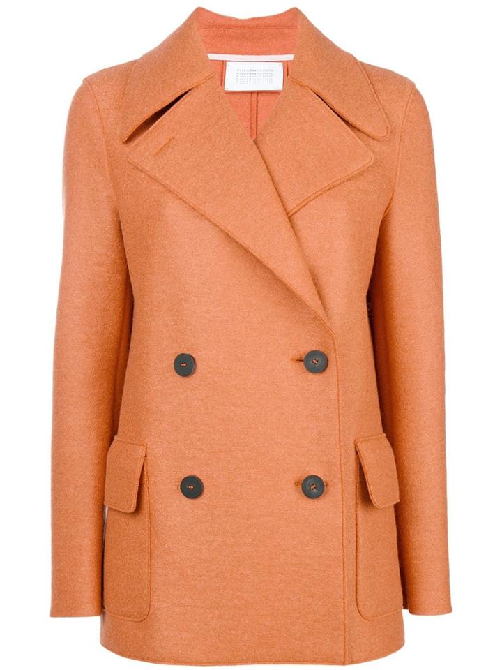 Harris Wharf London Double Breasted Oversized Blazer - Yellow & Orange