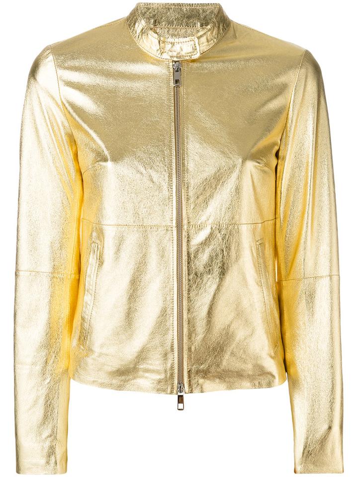 Desa Collection - Metallic (grey) Jacket - Women - Cotton/suede - 38, Cotton/suede