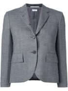 Thom Browne Cropped Sleeve Short Blazer, Women's, Size: 42, Grey, Silk/wool