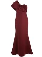 Badgley Mischka One-shoulder Twist-detail Gown - Red