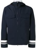Stone Island Hooded Logo Jacket, Men's, Size: Small, Blue, Polyester