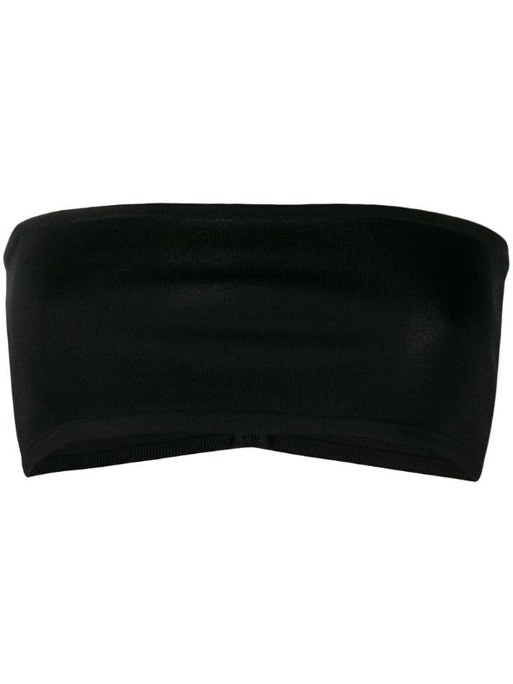 Balmain Strapless Cropped Top - Black