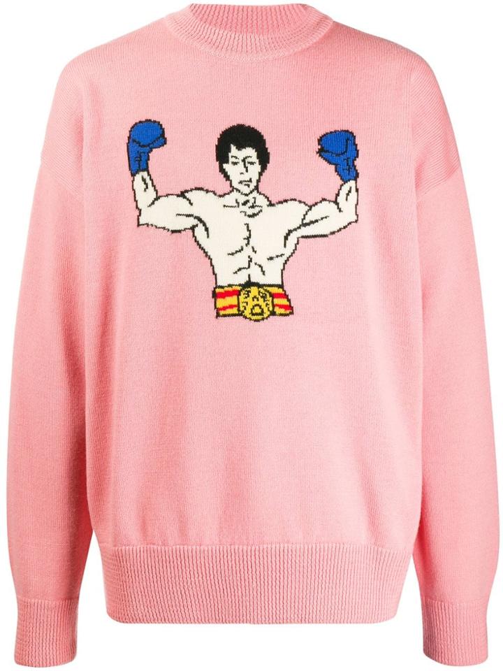 Ader Error Rocky Balboa Knit Jumper - Pink