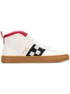 Bally Checkered Panel Hi-top Sneakers - White