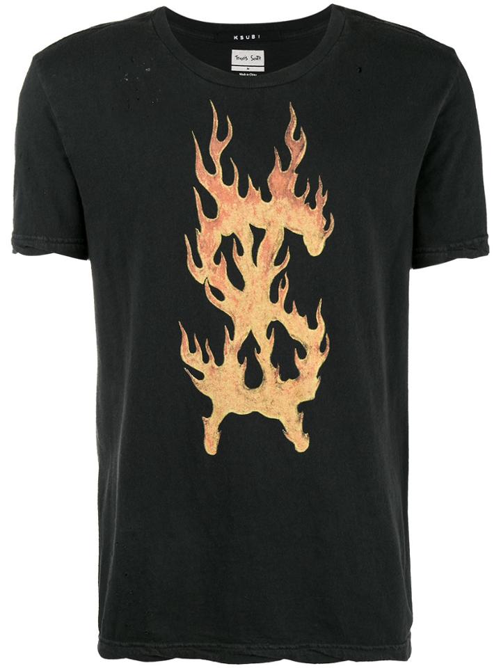 Ksubi X Travis Scott Flaming Dollar T-shirt - Black