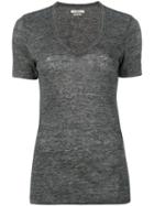 Isabel Marant Étoile - V-neck T-shirt - Women - Linen/flax - Xs, Grey, Linen/flax