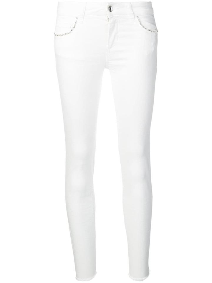 Liu Jo Embellished Pockets Skinny Jeans - White