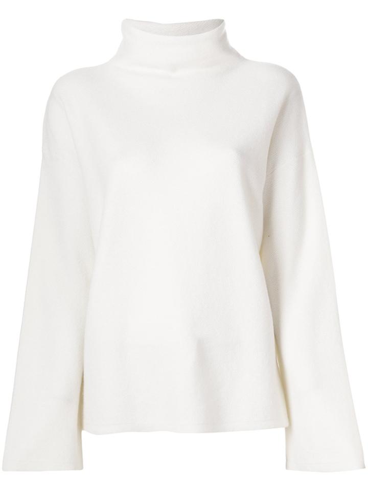Loro Piana Funnel Collared Jumper - White