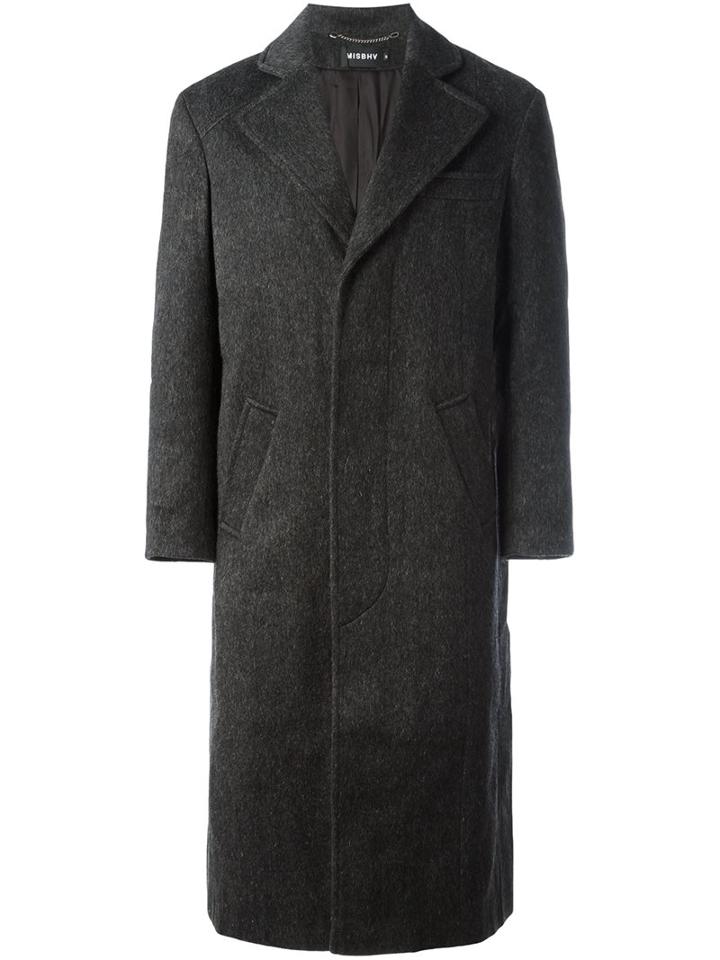 Misbhv 'stockholm' Long Coat, Men's, Size: Large, Grey, Polyamide/polyester/acetate/wool