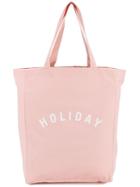 Holiday - Pink Canvas Logo Tote Bag - Women - Cotton - One Size, Pink/purple, Cotton
