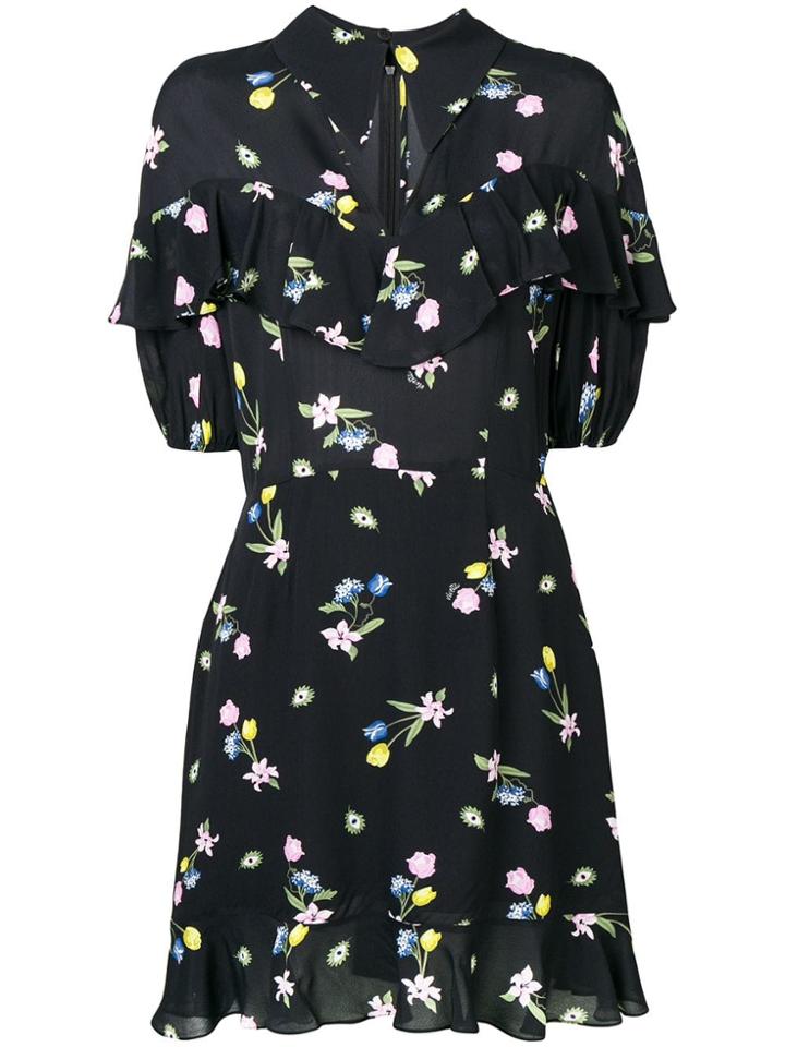 Vivetta Floral Print Ruffle Dress - Black