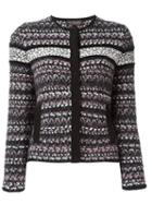 Giambattista Valli Knitted Stripe Jacket, Women's, Size: 44, Black, Cotton/polyamide/viscose/wool