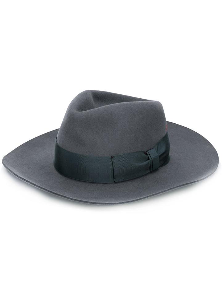 Super Duper Hats Greatful Ribbon Fedora Hat - Grey