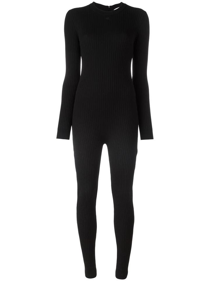 Courrèges Slim-fit Knit Jumpsuit, Women's, Size: 1, Black, Merino