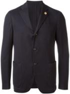 Lardini Flower Detail Blazer, Men's, Size: 56, Blue, Cotton/viscose/cupro