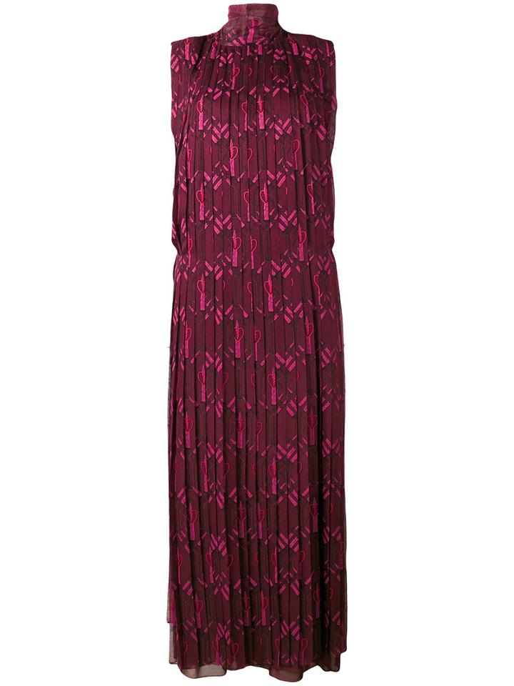 Valentino - Love Dagger Dress - Women - Silk/spandex/elastane - 40, Pink/purple, Silk/spandex/elastane