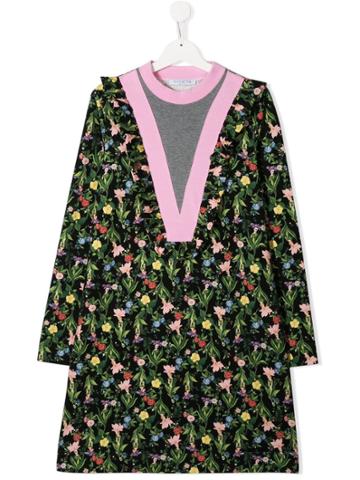 Vivetta Kids Floral Print Dress - Black
