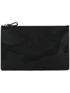 Valentino Valentino Garavani Camouflage Clutch, Men's, Black, Cotton/lamb Skin/polyester