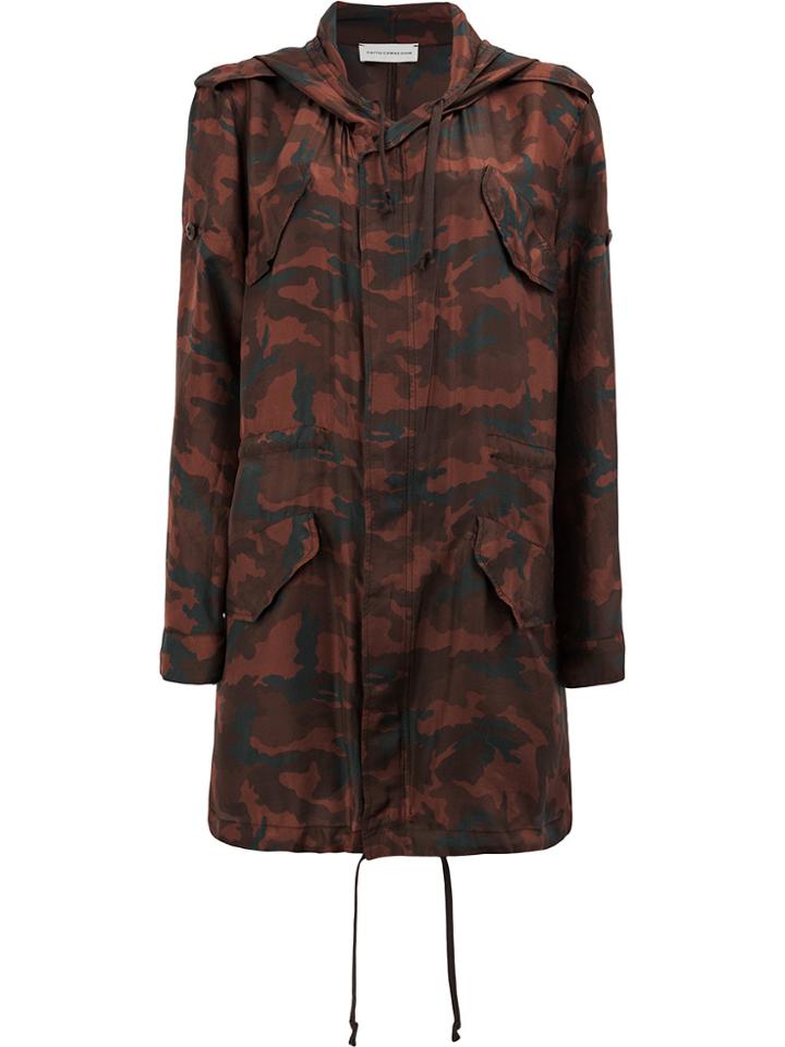 Faith Connexion Camouflage Print Parka - Red