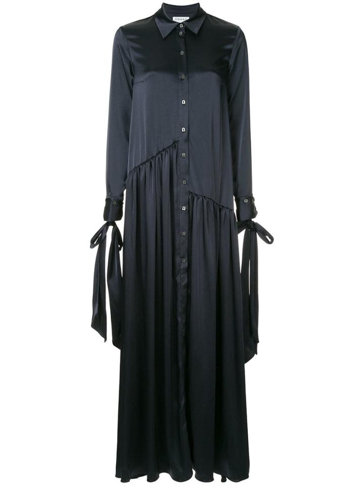 Osman Buttoned Maxi Dress - Blue