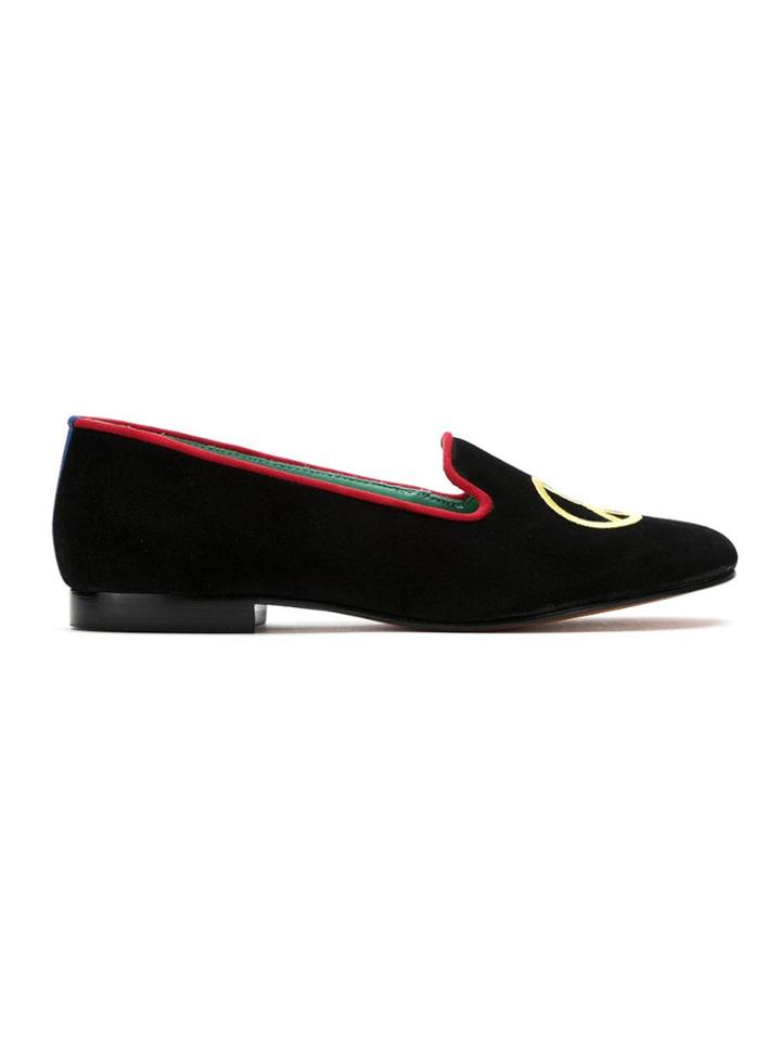 Blue Bird Shoes Suede Peace Color Loafers - Black