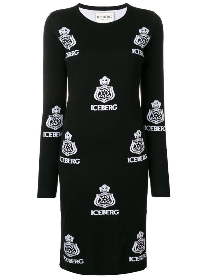 Iceberg Logo Knitted Dress - Black