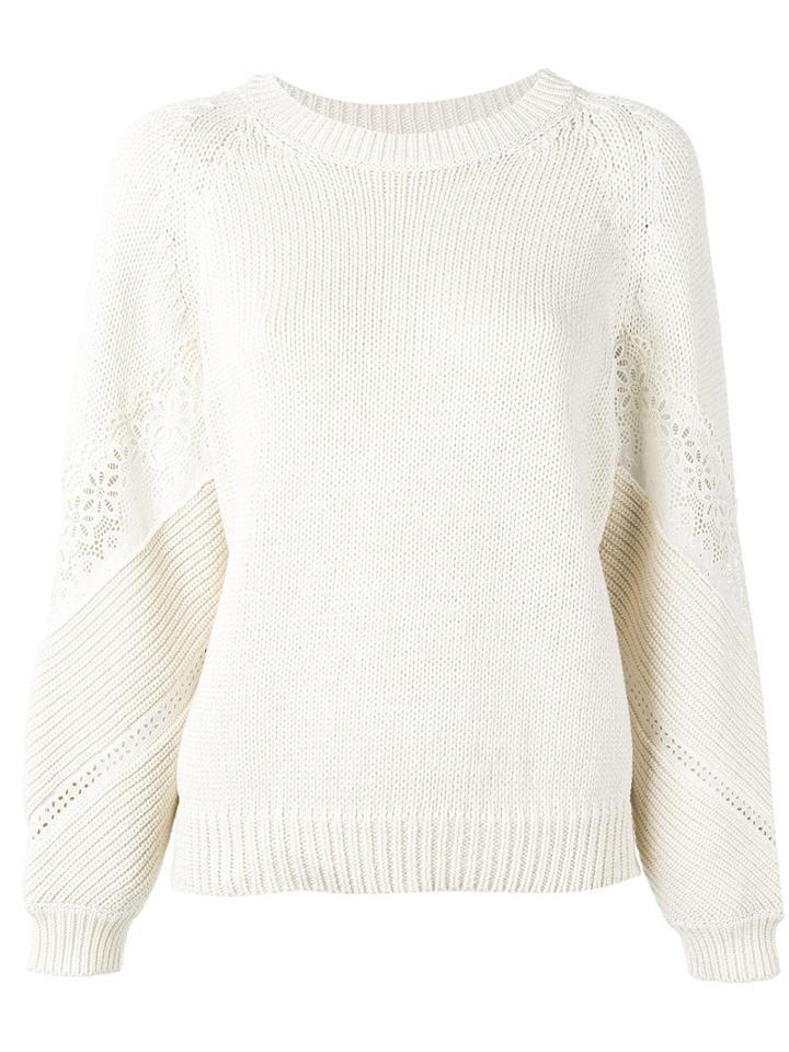 Vanessa Bruno Lace Insert Jumper, Women's, Size: Medium, White, Cotton