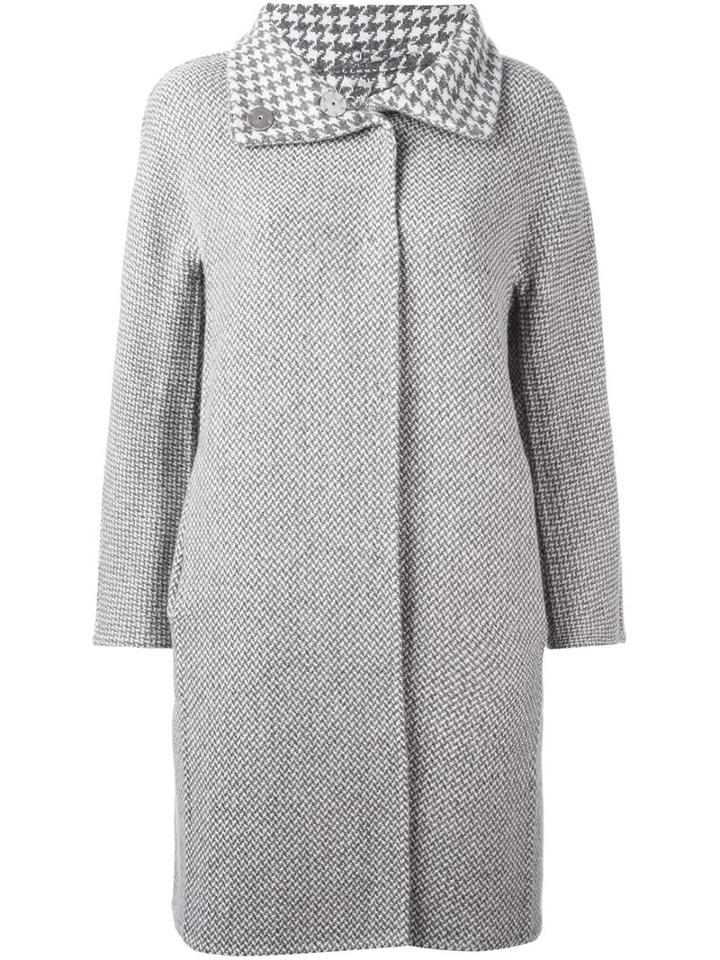 Herno Reversible Coat, Women's, Size: 44, Grey, Polyamide/polyester/acetate/virgin Wool