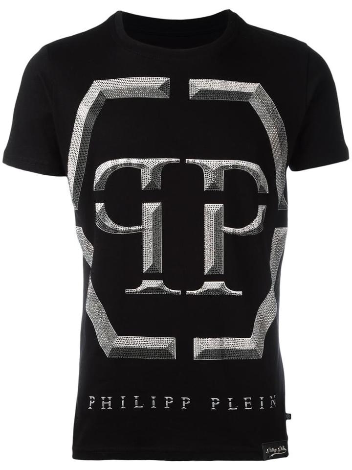 Winter T-shirt, Men's, Size: Xl, Black, Cotton, Philipp Plein