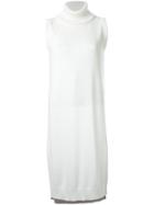 Loveless Sleeveless Knitted Midi Dress - White