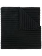 Stone Island Thick Ribbed Knit Scarf - Black