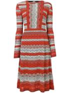 M Missoni - Knitted Flared Dress - Women - Cotton/polyamide/polyester/viscose - 44, White, Cotton/polyamide/polyester/viscose